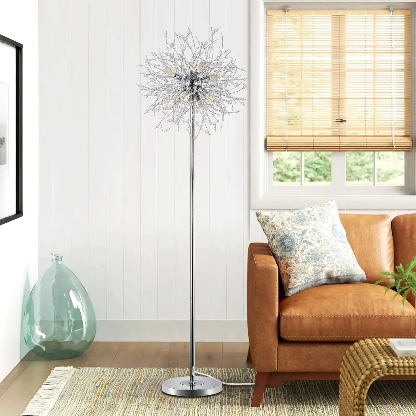 Elegant Crystal Tower Floor Lamp