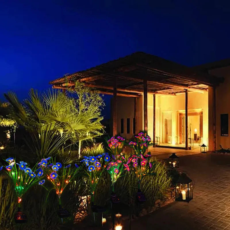 Solar Garden Flower Lights – LED Chrysanthemum Stake Lamps for Outdoor Patio & Yard