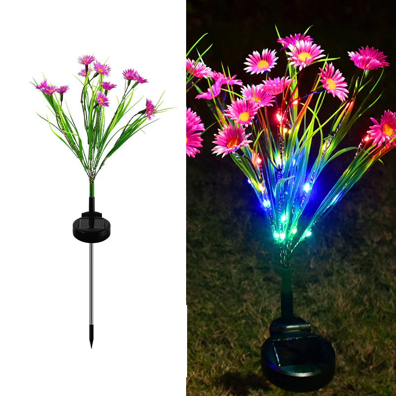 Solar Garden Flower Lights – LED Chrysanthemum Stake Lamps for Outdoor Patio & Yard