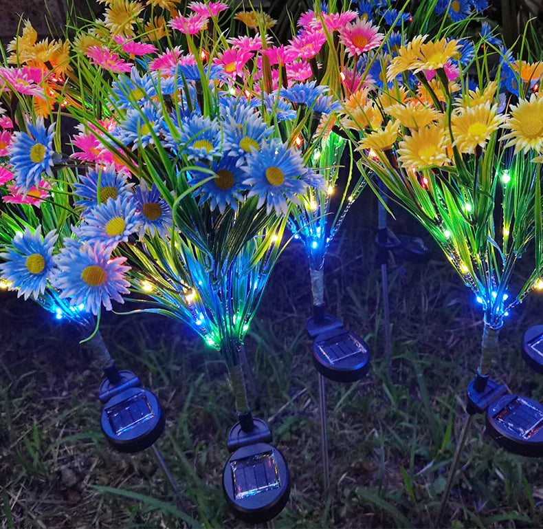 Solar Garden Flower Lights – LED Chrysanthemum Stake Lamps for Outdoor Patio & Yard
