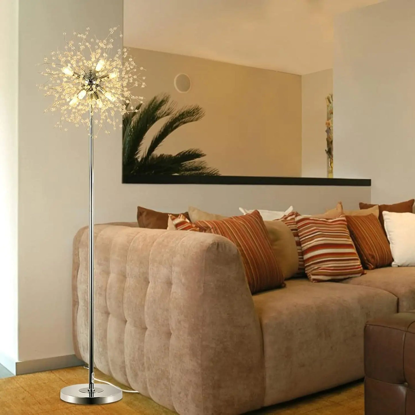 Elegant Crystal Tower Floor Lamp