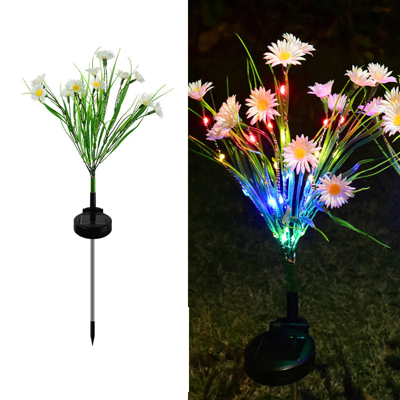 Solar Garden Flower Lights – LED Chrysanthemum Stake Lamps for Outdoor Patio & Yard