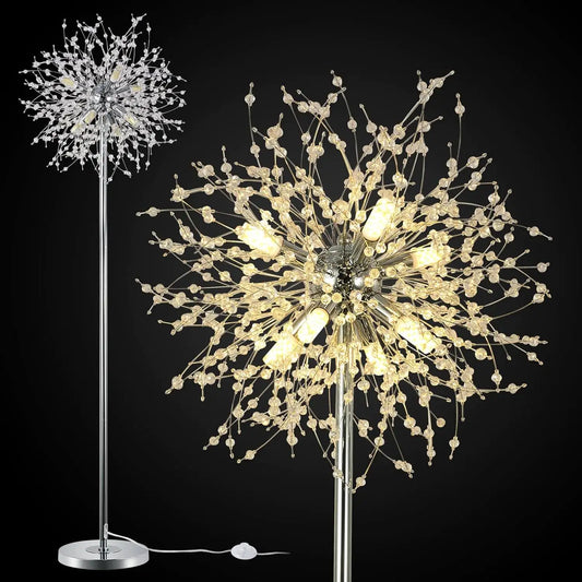 Elegant Crystal Tower Floor Lamp