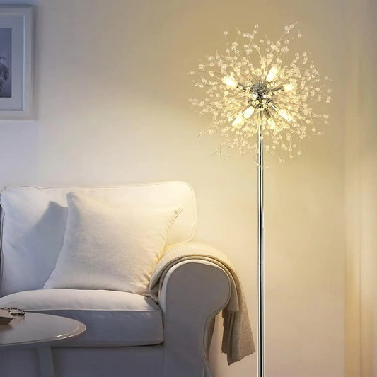 Elegant Crystal Tower Floor Lamp