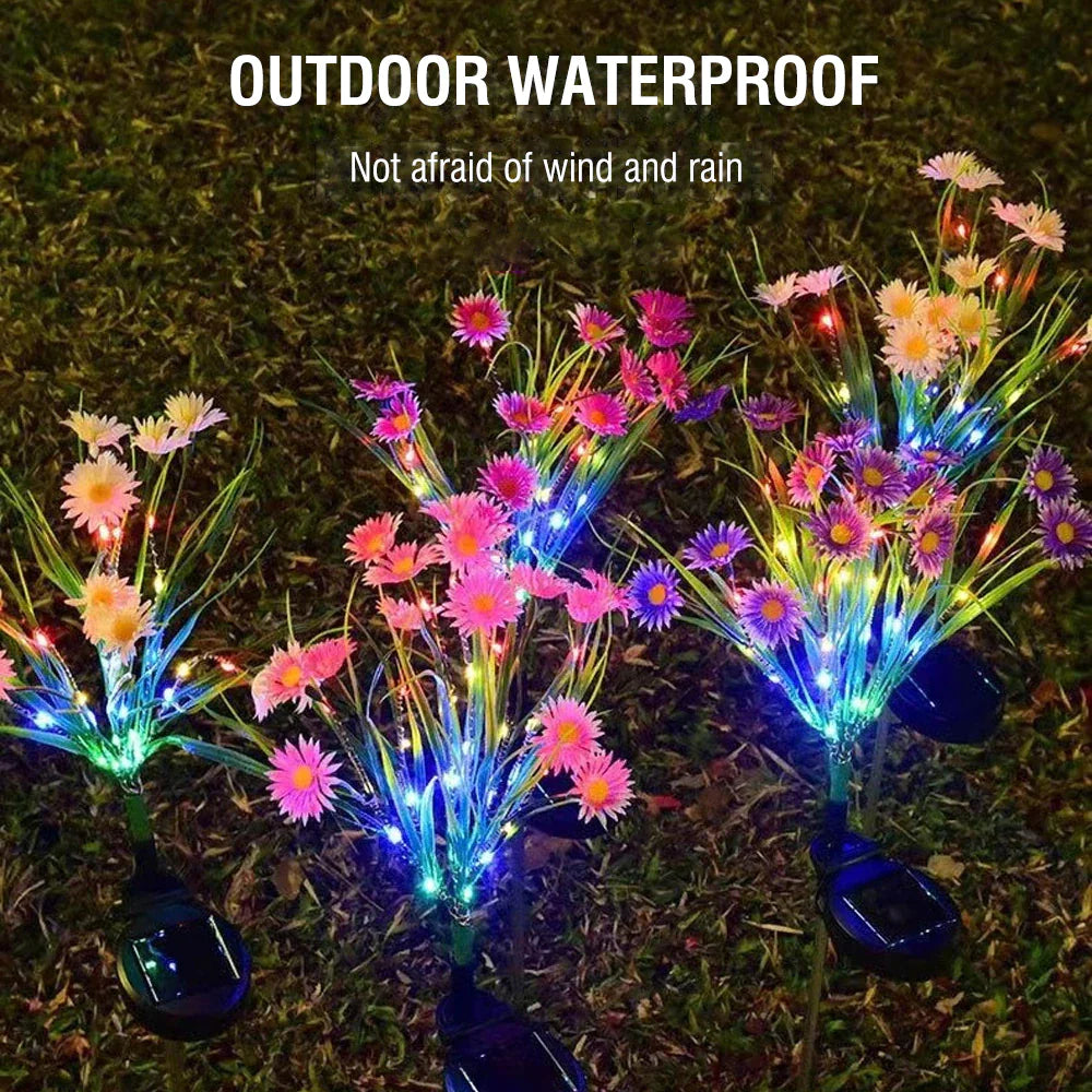 Solar Garden Flower Lights – LED Chrysanthemum Stake Lamps for Outdoor Patio & Yard