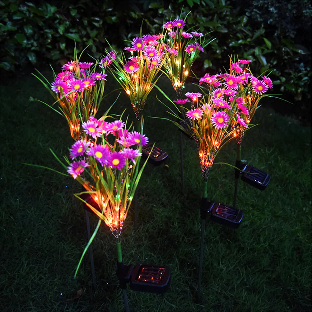 Solar Garden Flower Lights – LED Chrysanthemum Stake Lamps for Outdoor Patio & Yard