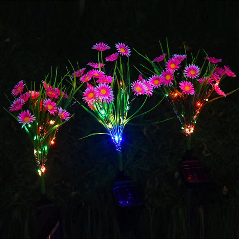 Solar Garden Flower Lights – LED Chrysanthemum Stake Lamps for Outdoor Patio & Yard