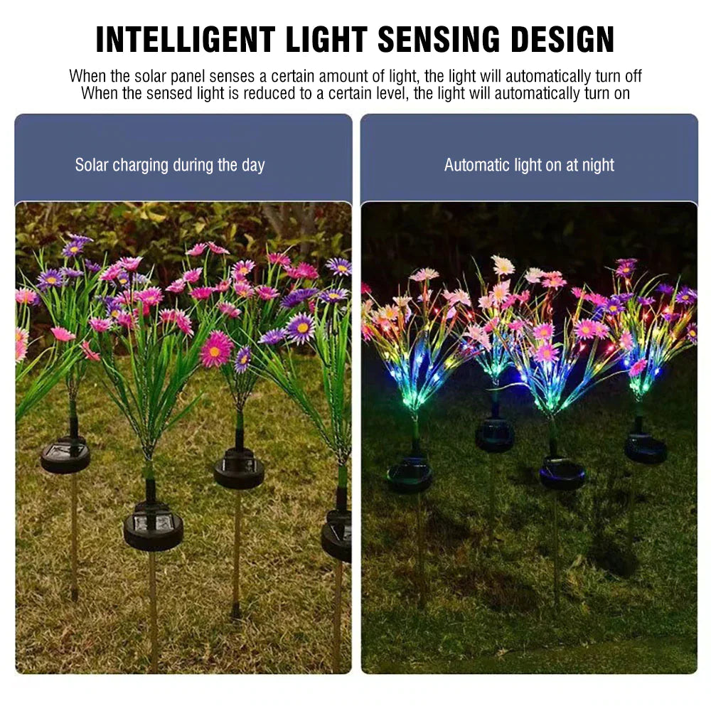 Solar Garden Flower Lights – LED Chrysanthemum Stake Lamps for Outdoor Patio & Yard