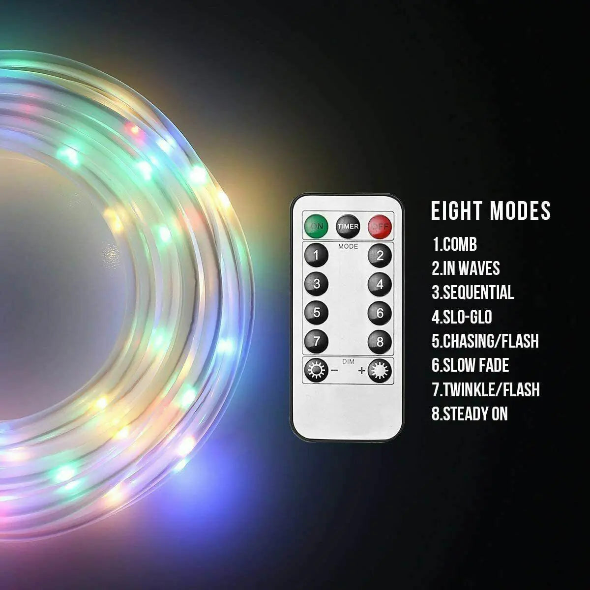 33FT 100 LED Rope String Lights