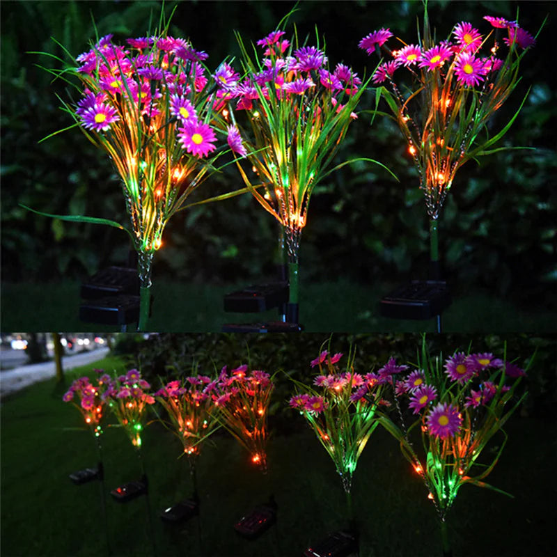 Solar Garden Flower Lights – LED Chrysanthemum Stake Lamps for Outdoor Patio & Yard