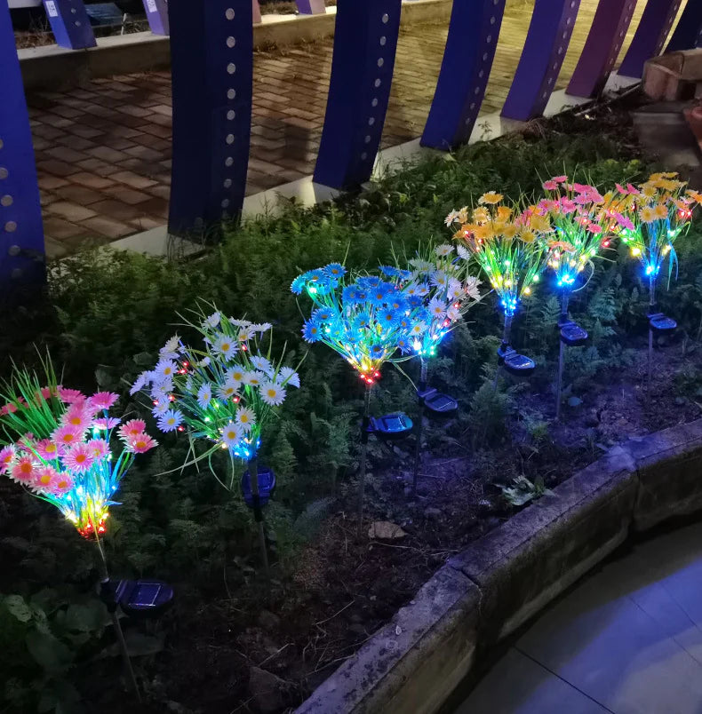 Solar Garden Flower Lights – LED Chrysanthemum Stake Lamps for Outdoor Patio & Yard
