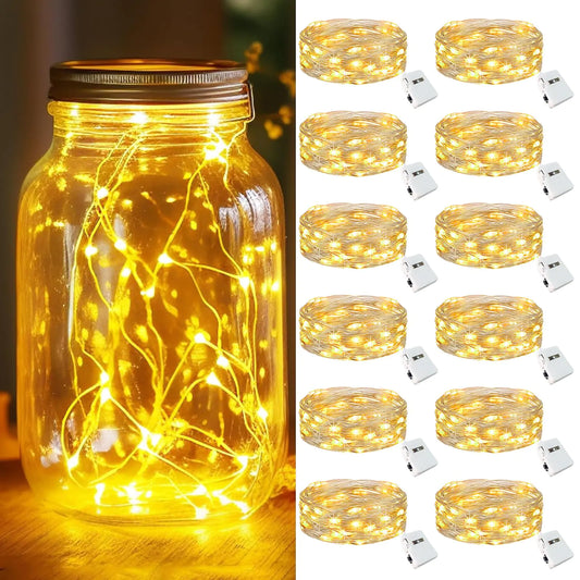 kolpop 12 Pack LED Fairy Lights Battery Operated Mini Twinkle String Lights Battery Powered Waterproof