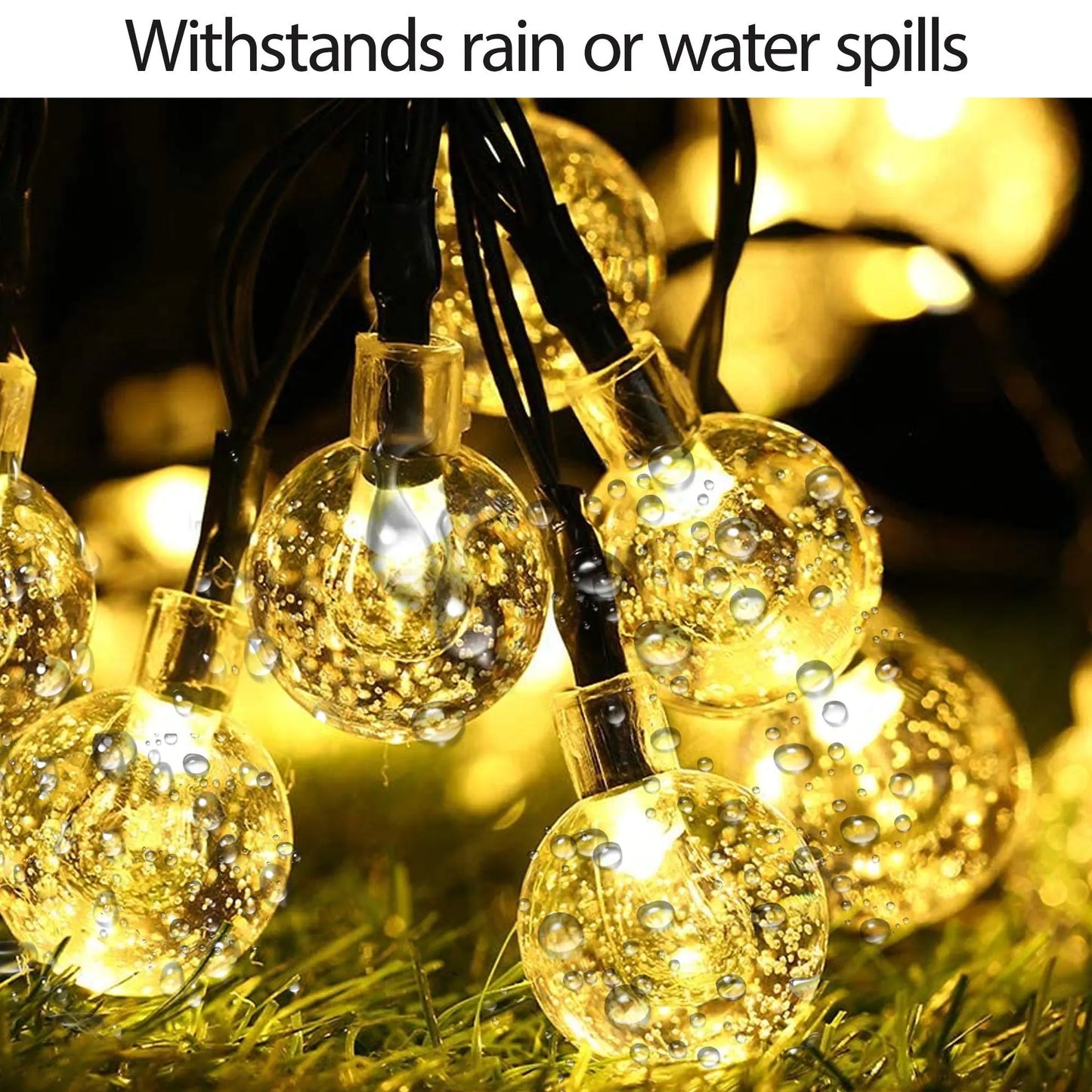 Solar Globe String Lights – 30 LED Warm White | Outdoor Waterproof Patio Decor