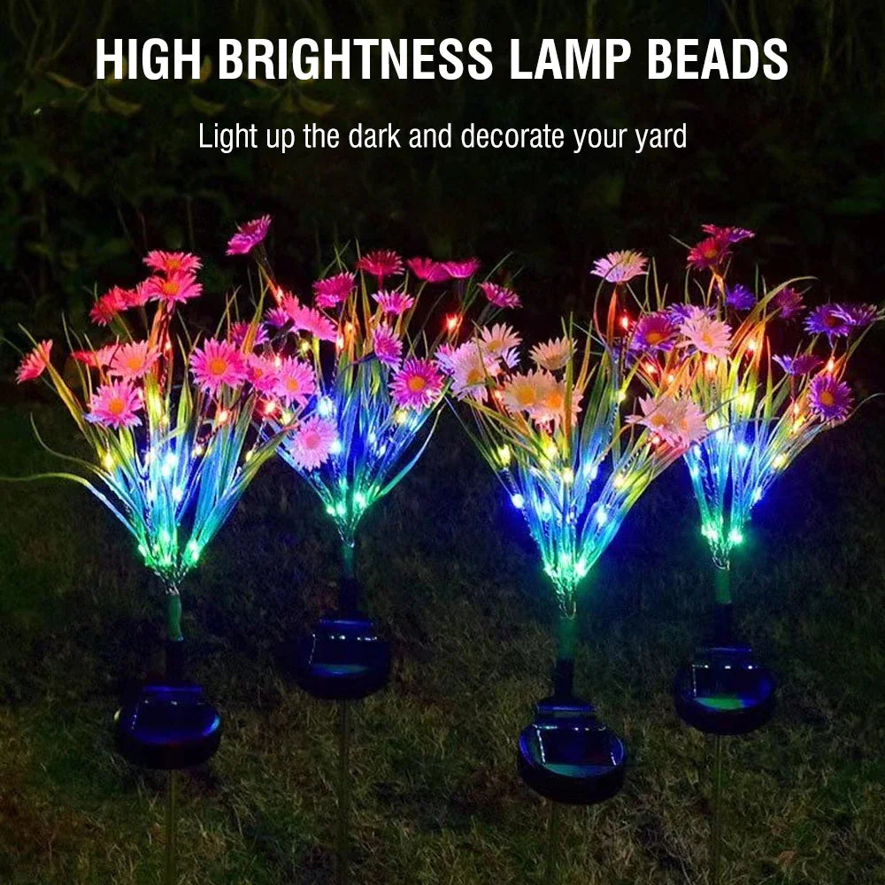 Solar Garden Flower Lights – LED Chrysanthemum Stake Lamps for Outdoor Patio & Yard