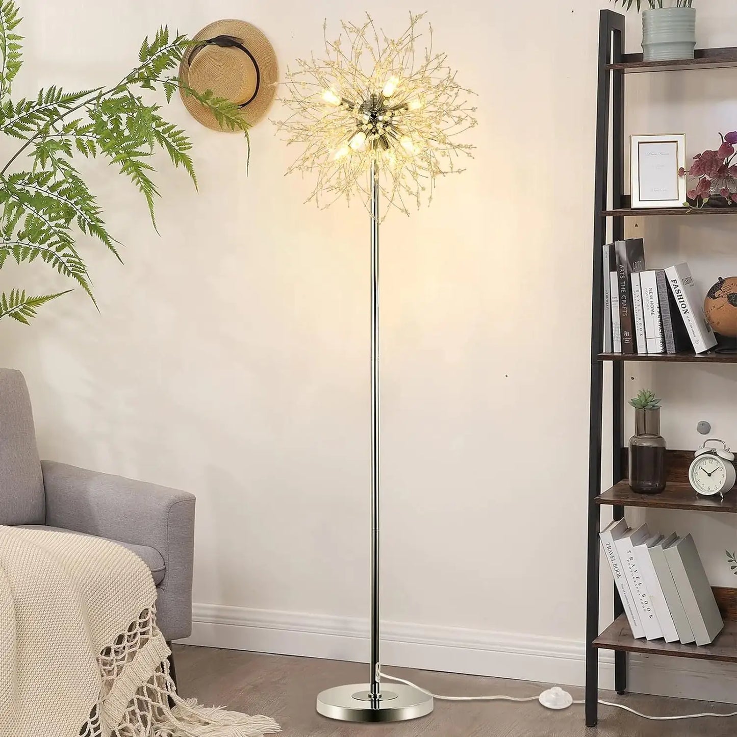 Elegant Crystal Tower Floor Lamp
