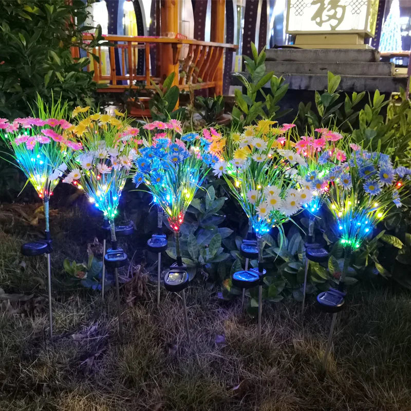 Solar Garden Flower Lights – LED Chrysanthemum Stake Lamps for Outdoor Patio & Yard