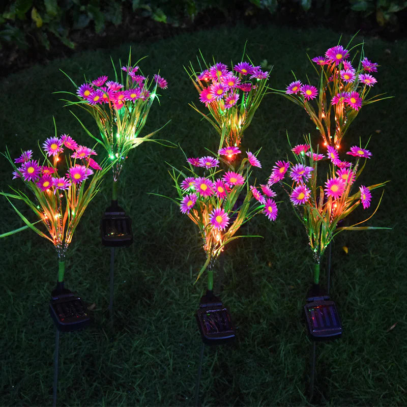Solar Garden Flower Lights – LED Chrysanthemum Stake Lamps for Outdoor Patio & Yard