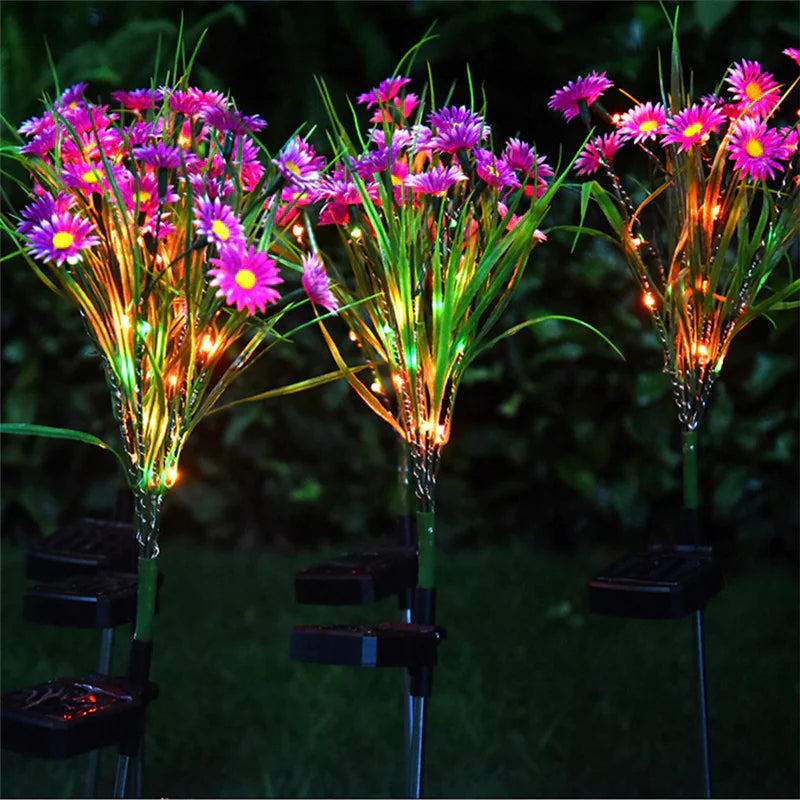 Solar Garden Flower Lights – LED Chrysanthemum Stake Lamps for Outdoor Patio & Yard
