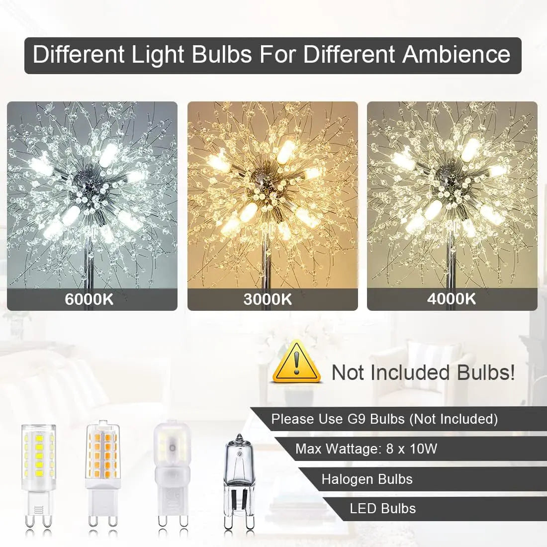 Elegant Crystal Tower Floor Lamp