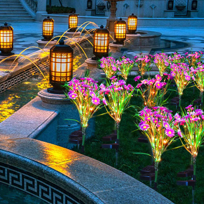 Solar Garden Flower Lights – LED Chrysanthemum Stake Lamps for Outdoor Patio & Yard